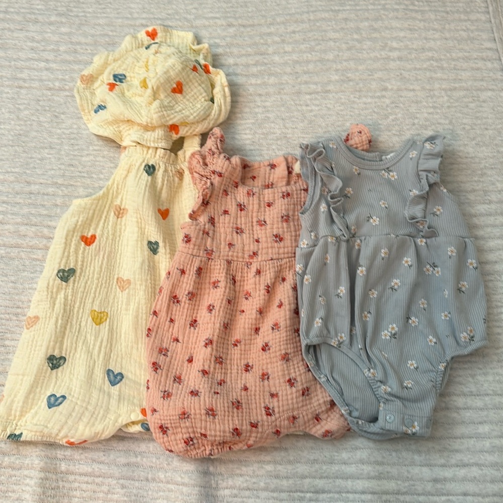 Baby Girl Summer Romper Bundle - 6 months